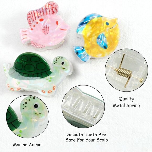 Sea Animal Claw Clips Set 6 Cute Marine Hair Accessories for Women Girls main image 4